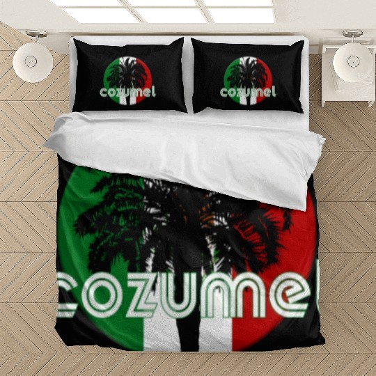 Cozumel Mexico Flag Native Palm Tree Mexican Bedding Sets