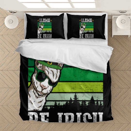 Llama Be Irish Shamrock St Patric Day Bedding Sets