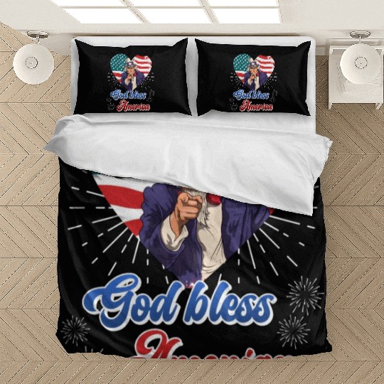 God Bless America Independence Day 4th July USA Bedding Sets