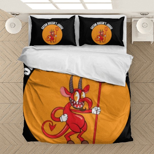 Funny Hail Gay Satan Lgbt Goth Gay Pride Baphomet Bedding Sets