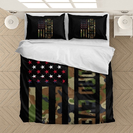 Best dad ever USA flag Camo gift for fatheR Bedding Sets