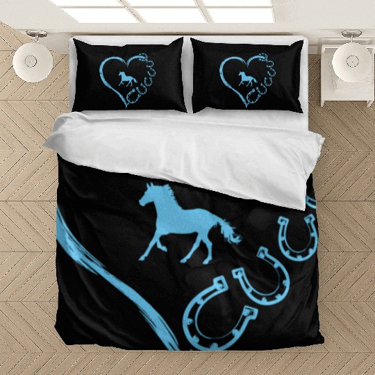 Horseshoe Heart Horse Mom Horseback Riding Bedding Sets
