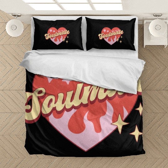 Soulmate heart valentine sublimation trending Bedding Sets