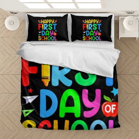 Happy First Day Of School Teacher Student Back To Bedding Sets