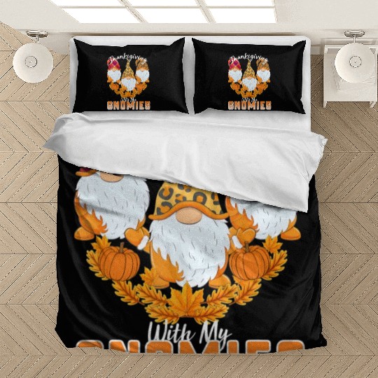 Happy Fall Y'all Gnome Autumn Pumpkin Spice Bedding Sets