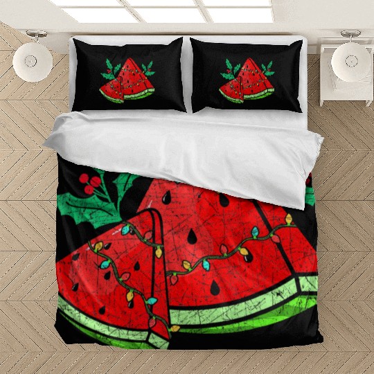 Christmas Watermelon Tropical Summer Christmas In Bedding Sets