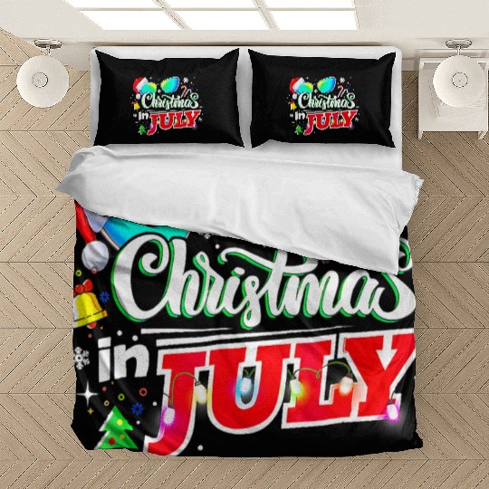 Christmas In July Santa Hat Sunglasses Summer Bedding Sets