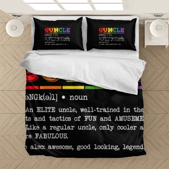 Guncle Definition Proud Gay Uncle Lgbtq Pride Rain Bedding Sets