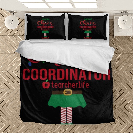 Christmas Chaos Coordinator Teacher Life Funny Bedding Sets