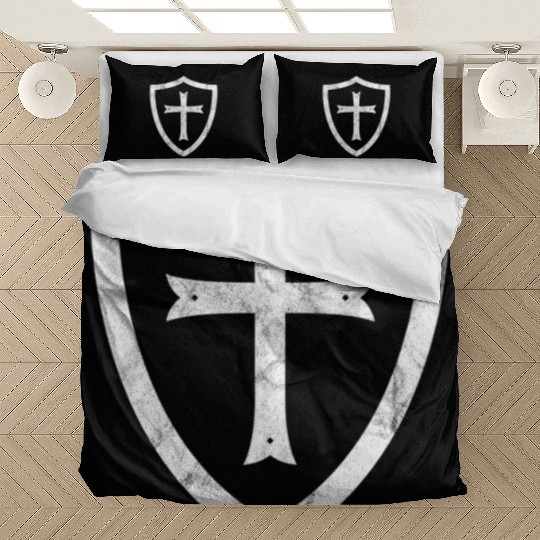 Knights Templar Cross And Shield Crusader History Bedding Sets