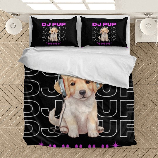 DJ PUP - Robotic Puppy with Headphones Bedding Sets