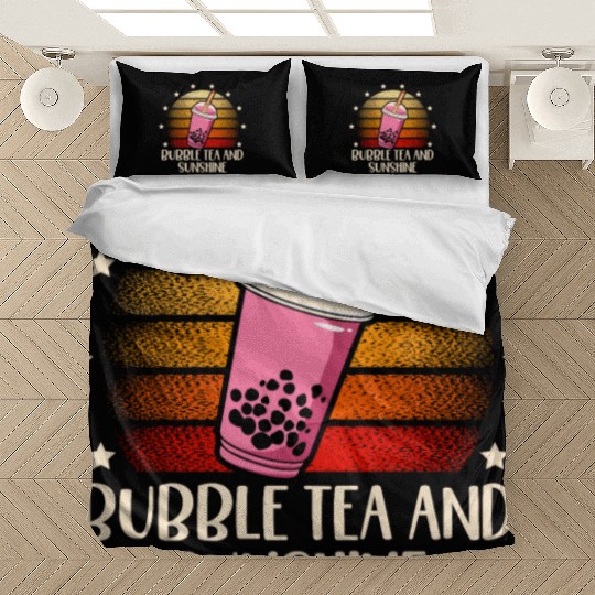 Bubble Tea And Sunshine Boba Tea Drinker Bedding Sets
