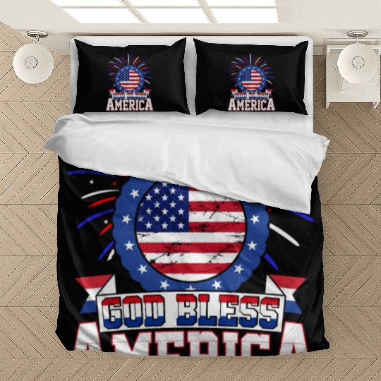 God Bless America Independence Day USA Patriot Bedding Sets