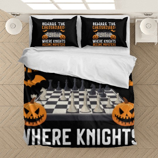 Chess Halloween Trick Or Treat Chess Board Game Bedding Sets
