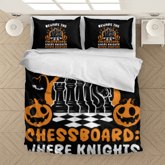 Chess Halloween Trick Or Treat Chess Board Game Bedding Sets