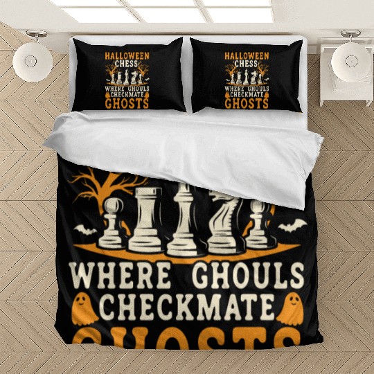 Chess Halloween Trick Or Treat Chess Board Game Bedding Sets