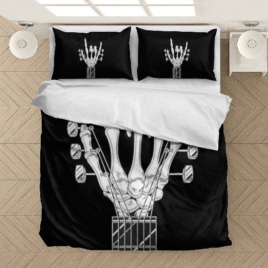 Rock & Roll Skeleton Rocking Hand Guitar Music Bedding Sets
