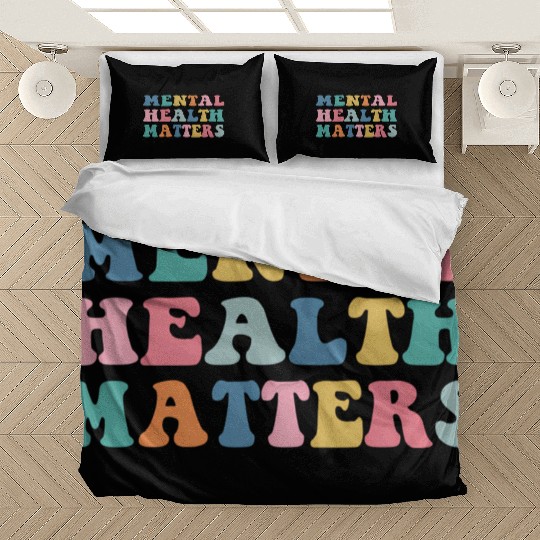 Mental Health Matters Colorful Aesthetic Preppy Bedding Sets
