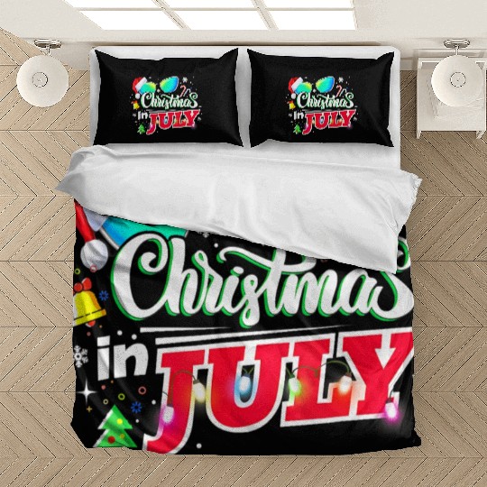 Christmas in July Santa Hat Sunglasses Summer Bedding Sets
