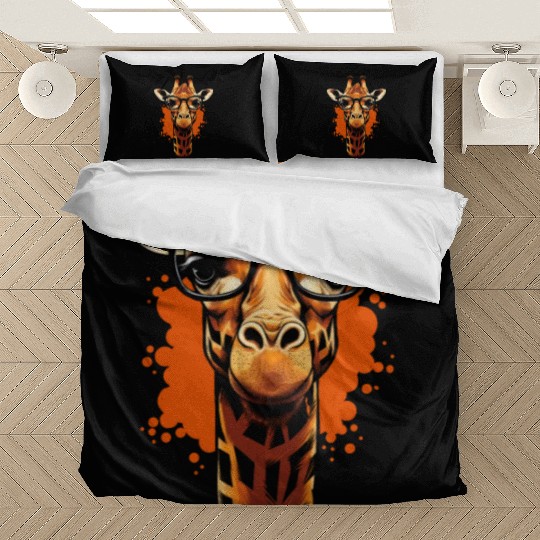 Giraffe with glasses Bedding Sets