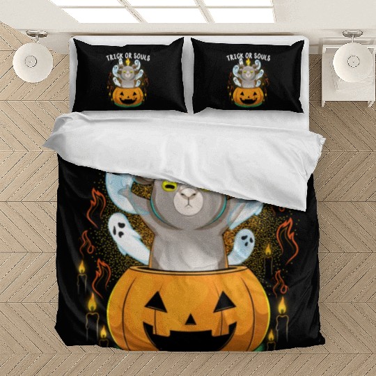 Trick Or Souls Halloween Baphomet Satanic Pumpkin Bedding Sets