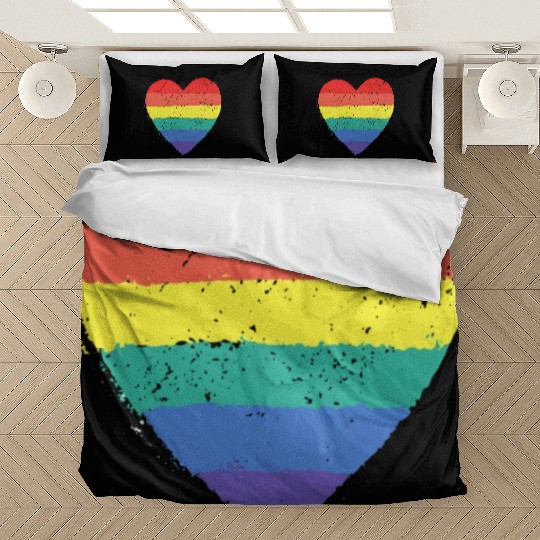 rainbow heart Bedding Sets