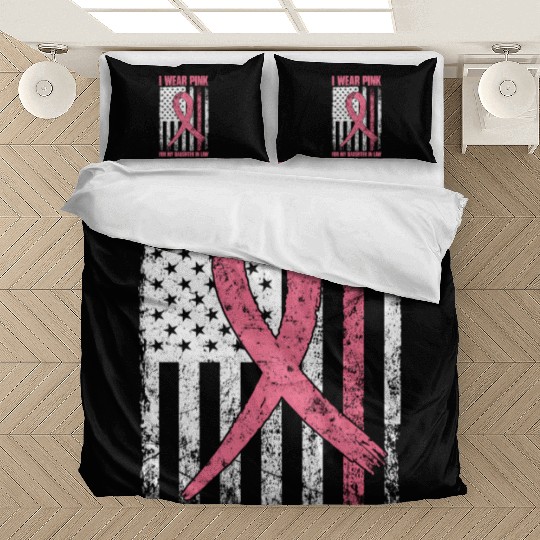 I Wear K For My Daughter In Law Breast Cancer Bedding Sets