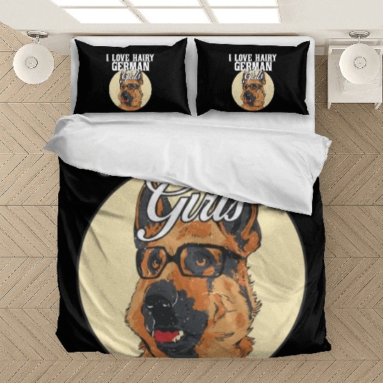 I Love Hairy German Girls Funny German Shepherd Bedding Sets