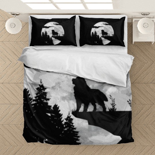 Dog Owner Full Moon At Night Pet Bernese Mountain Bedding Sets