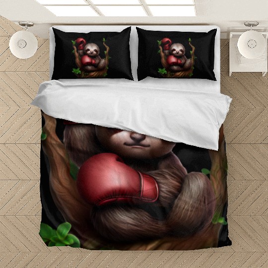 Boxing sloth on tree Bedding Sets