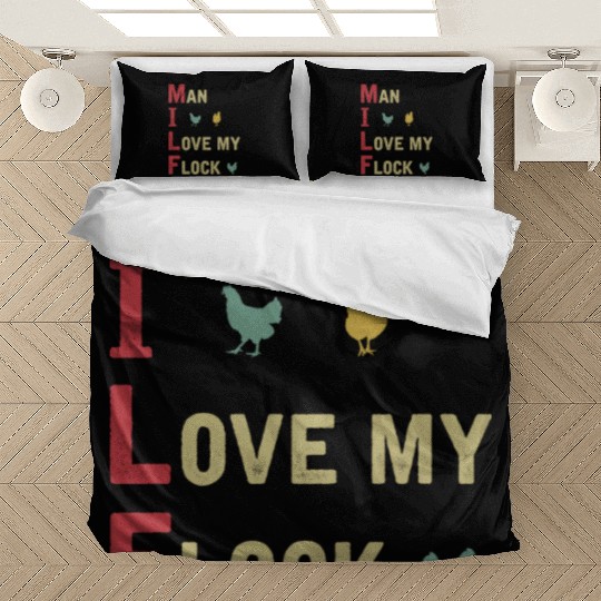 Chicken Farmer Man I Love My Flock Bedding Sets