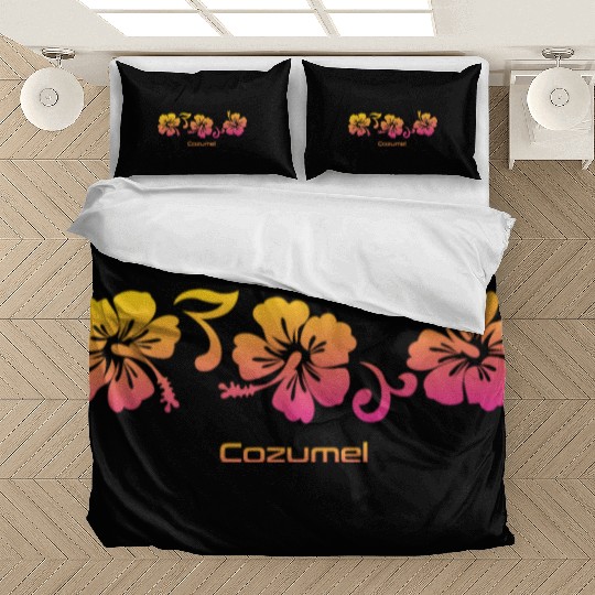 Cozumel Mexico Hibiscus Souvenir Vacation Bedding Sets