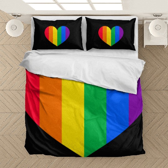 Gay Pride Rainbow Heart Bedding Sets