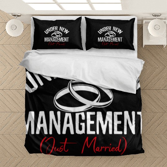 Under Newagement Just Married Groom Bride Wedding Bedding Sets