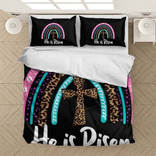 Easter For Christian N Mom He Is Risen Leopard Bedding Sets