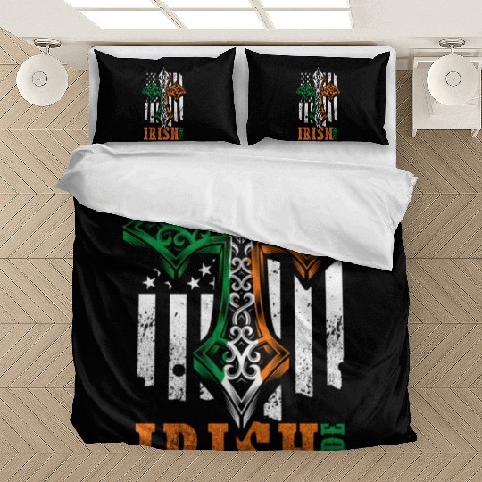 Irish American Flag Celtic Cross Bedding Sets