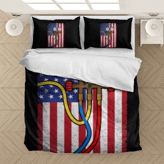 Patriotic HVAC Technician American Flag HVAC Tech Bedding Sets