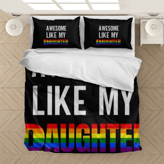 Awesome Like My Daughter Pride Rainbow flag Bedding Sets