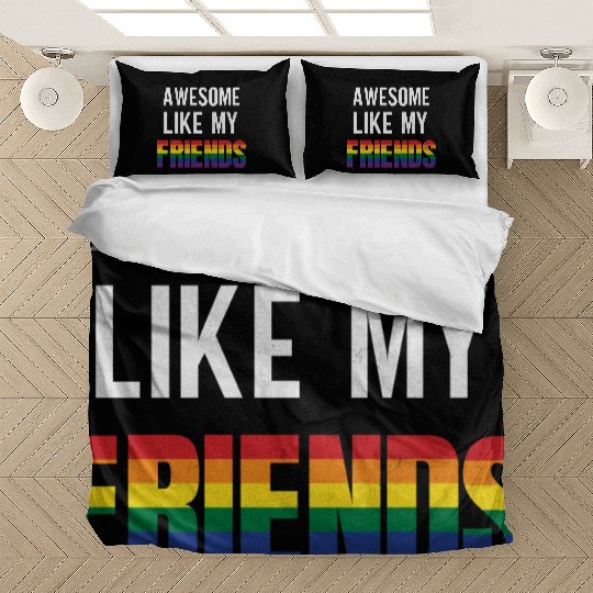 Awesome Like My friends Pride Rainbow flag Bedding Sets