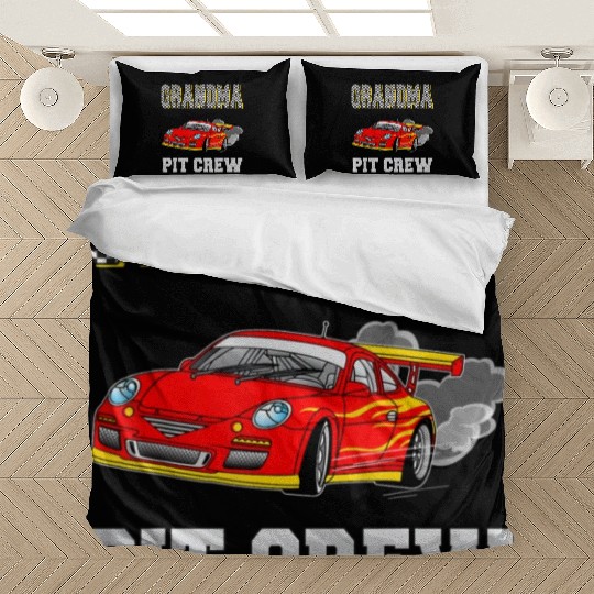 Grandma Pit Crew Birthday Racing Car Theme Race Bedding Sets