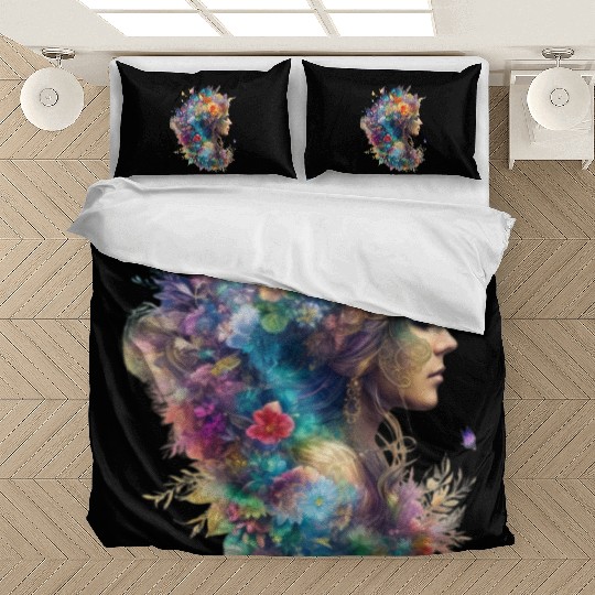 Color Me Creative: The Girl Coloring Illustration Bedding Sets