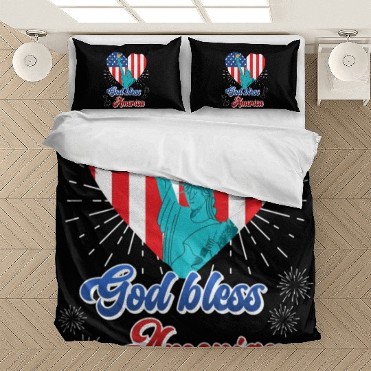 God Bless America Independence Day 4th July USA Bedding Sets
