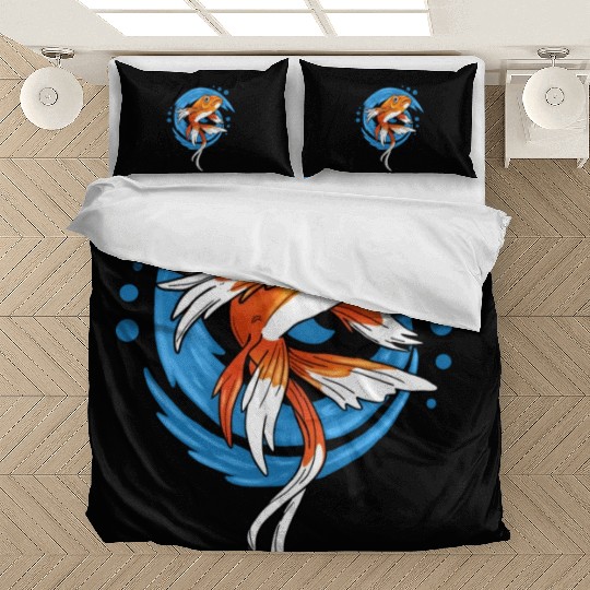 Save The Ocean Orange Fish Blue Waves Environment Bedding Sets