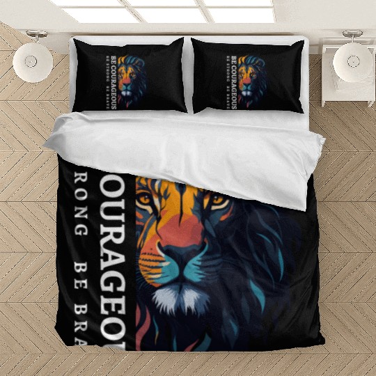 Be courageous, Be strong and courageous, Lion Head Bedding Sets