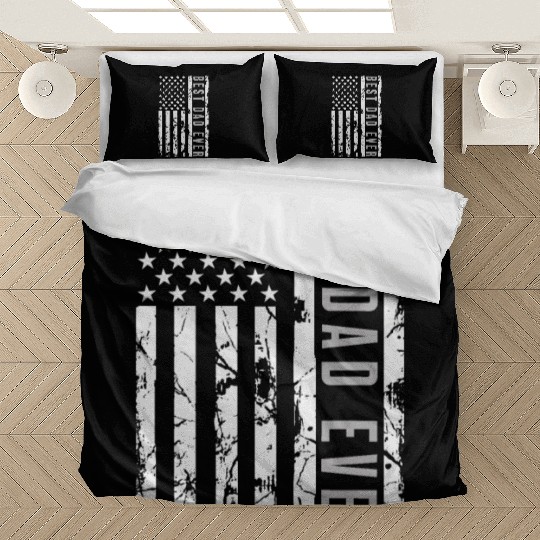 Best Dad Ever American Flag Bedding Sets