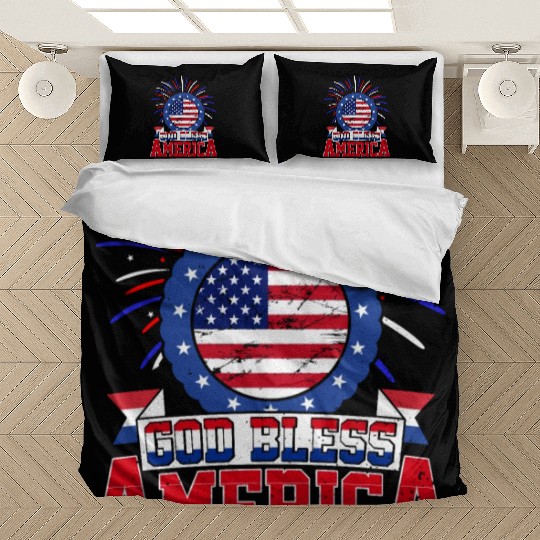 God Bless America Independence Day USA Patriot Bedding Sets