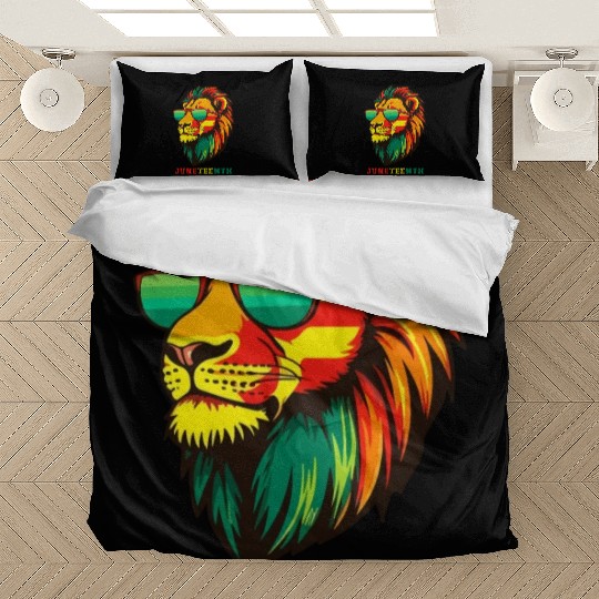 Lion Juneteenth African American Black History Bedding Sets