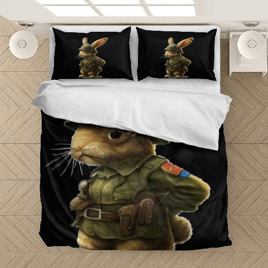 Courageous Bunny Soldier Bedding Sets