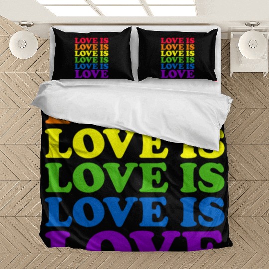 Love Is Love Rainbow LGBTQ Gay Pride Love Is Love Bedding Sets