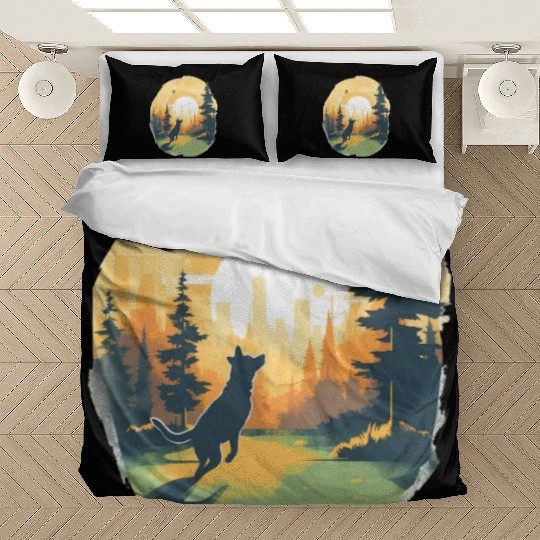 Joyful Dog in Summer Park Bedding Sets